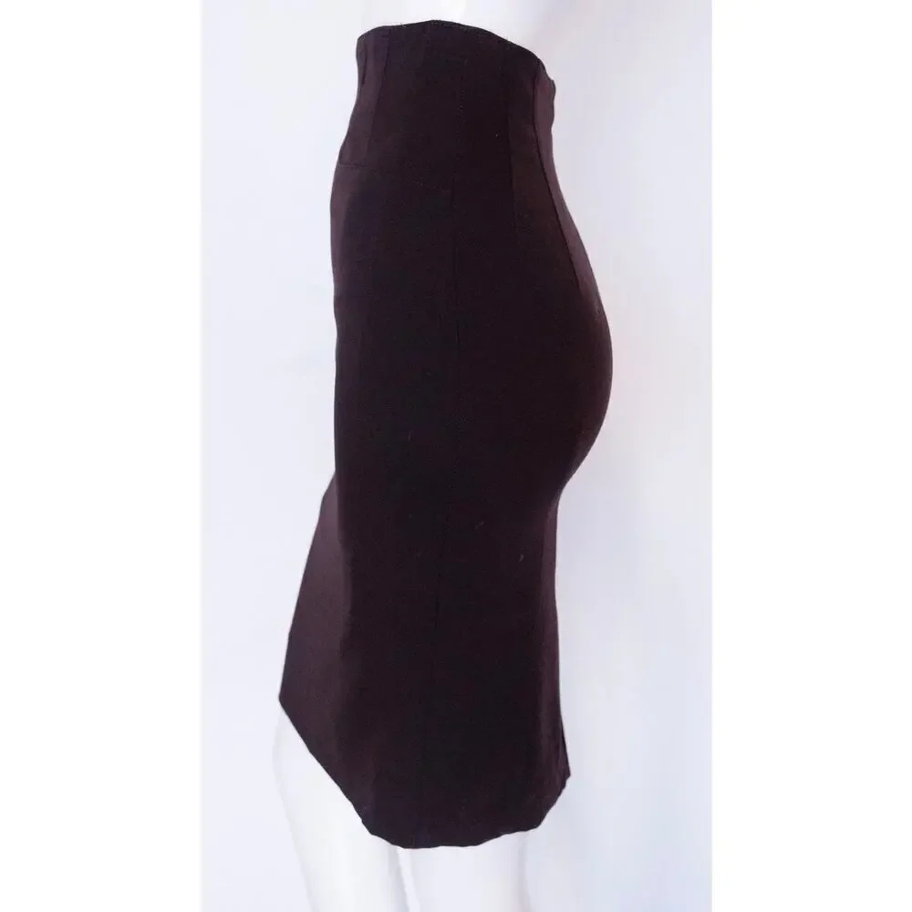 ESCADA by MARGARETHA LEY 100% Wool Eggplant Pencil Skirt - Picture 3 of 7